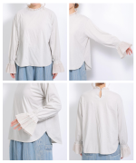 コットンチュール　フリルプルオーバー