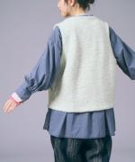 ウールコットンパイルダブルフェイス　ベスト