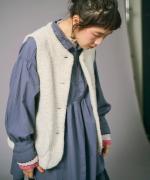 ウールコットンパイルダブルフェイス　ベスト