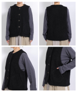 ウールコットンパイルダブルフェイス　ベスト