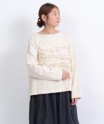 ミディアムコットン　フリルプルオーバー