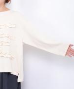 ミディアムコットン　フリルプルオーバー