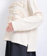 ミディアムコットン　フリルプルオーバー