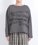 ミディアムコットン　フリルプルオーバー