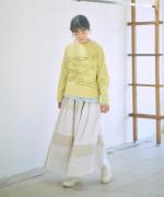 ミディアムコットン　フリルプルオーバー