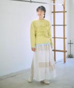 ミディアムコットン　フリルプルオーバー