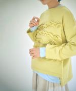 ミディアムコットン　フリルプルオーバー