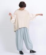 コットンリネンドッキング　ビッグスリーブプルオーバー