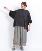 コットンリネンドッキング　ビッグスリーブプルオーバー