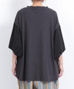 コットンリネンドッキング　ビッグスリーブプルオーバー