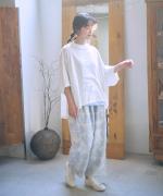 コットンリネンドッキング　ビッグスリーブプルオーバー