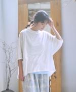 コットンリネンドッキング　ビッグスリーブプルオーバー