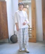 コットンリネンドッキング　ビッグスリーブプルオーバー