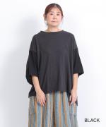 コットンリネンドッキング　ビッグスリーブプルオーバー