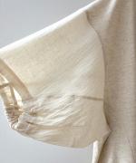 コットンリネンドッキング　ビッグスリーブプルオーバー