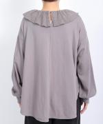 バスケットフルメッシュ　フリルカラープルオーバー