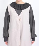 バスケットフルメッシュ　フリルカラープルオーバー