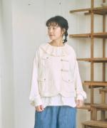 バスケットフルメッシュ　フリルカラープルオーバー