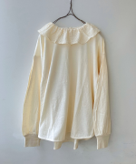 バスケットフルメッシュ　フリルカラープルオーバー