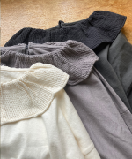 バスケットフルメッシュ　フリルカラープルオーバー