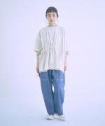 コットンBD度詰め天竺　サイドリボンプルオーバー