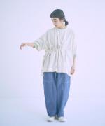 コットンBD度詰め天竺　サイドリボンプルオーバー