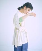 コットンBD度詰め天竺　サイドリボンプルオーバー