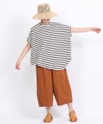 リサイクルコットンボーダー　ワイドプルオーバー