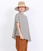 リサイクルコットンボーダー　ワイドプルオーバー