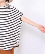 リサイクルコットンボーダー　ワイドプルオーバー