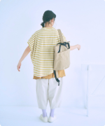 リサイクルコットンボーダー　ワイドプルオーバー