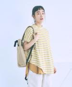 リサイクルコットンボーダー　ワイドプルオーバー