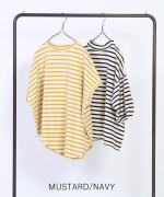 リサイクルコットンボーダー　ワイドプルオーバー