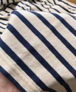 リサイクルコットンボーダー　モックネックプルオーバー