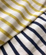 リサイクルコットンボーダー　モックネックプルオーバー