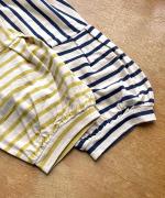 リサイクルコットンボーダー　モックネックプルオーバー