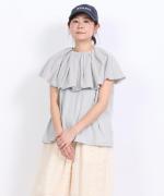 コットンウェービーボイル×コットン天竺　バブルカラープルオーバー