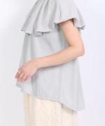 コットンウェービーボイル×コットン天竺　バブルカラープルオーバー