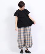 コットンウェービーボイル×コットン天竺　バブルカラープルオーバー