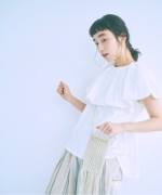 コットンウェービーボイル×コットン天竺　バブルカラープルオーバー