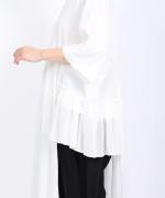 コットンウェービーボイル×コットン天竺　アシメワンピース