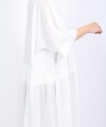 コットンウェービーボイル×コットン天竺　アシメワンピース