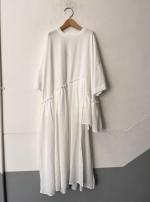 コットンウェービーボイル×コットン天竺　アシメワンピース
