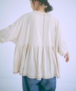 綿麻フィールド天竺　ギャザープルオーバー