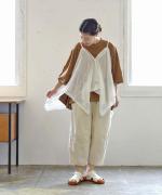 綿麻フィールド天竺　ギャザープルオーバー