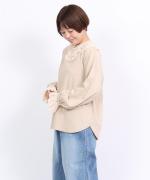 Percee天竺×シアーリブ　フリル衿プルオーバー