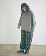 Percee天竺×シアーリブ　フリル衿プルオーバー