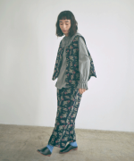 Percee天竺×シアーリブ　フリル衿プルオーバー