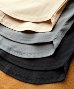 Percee天竺×シアーリブ　フリル衿プルオーバー