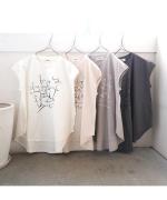 ラフィ天竺 プリントノースリーブプルオーバー